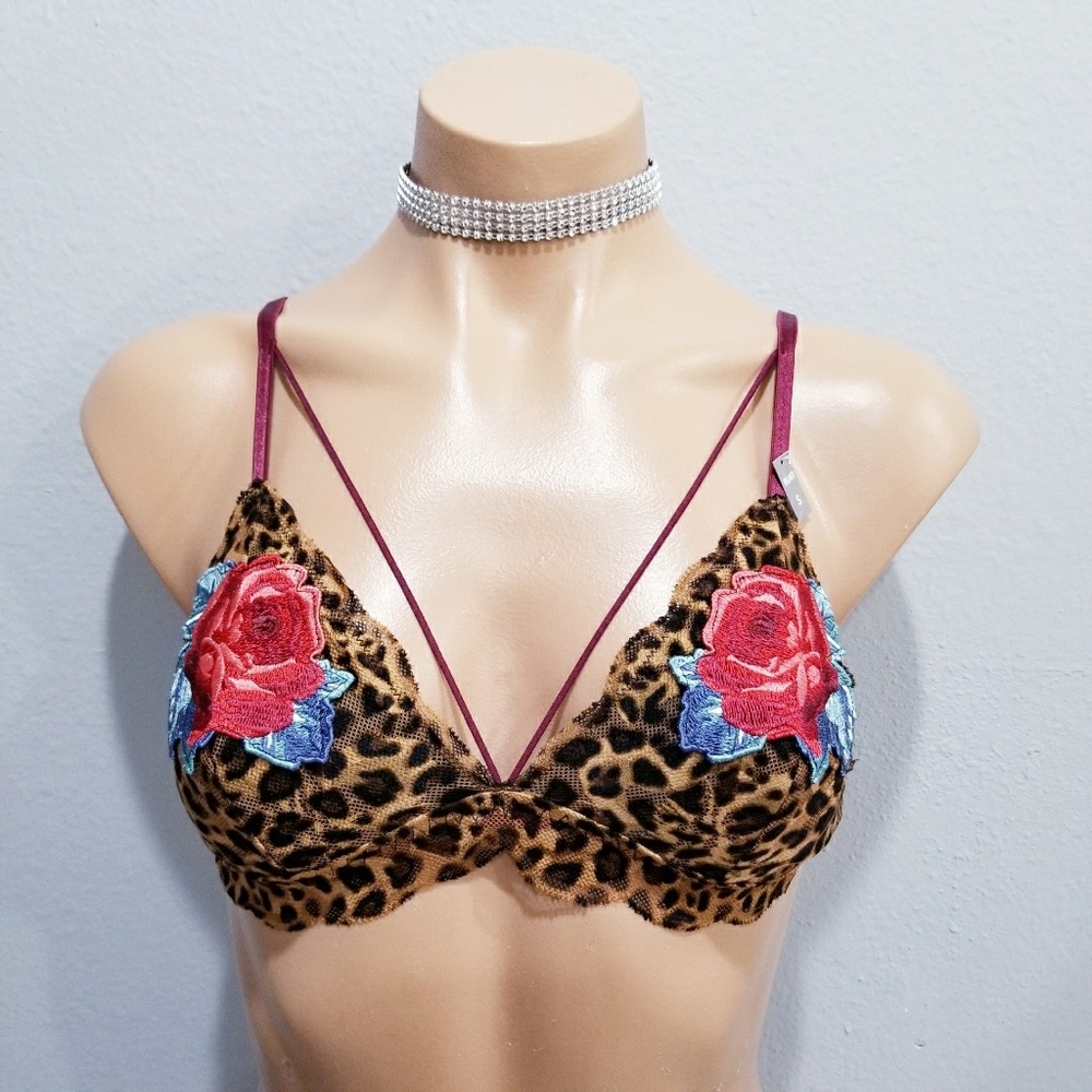 NEW PINK Victoria's Secret lace triangle bra S - Picture 1 of 5